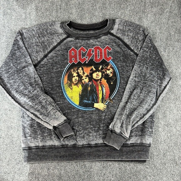 ACDC Highway to Hell Womens Longsleeve Reprint Tour Shirt Vintage Wash - Picture 1 of 6